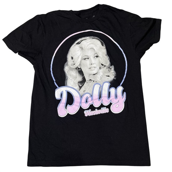 Dolly Parton Tops - Dolly Parton Graphic T-Shirt Women Small Black Nashville Portrait Tee